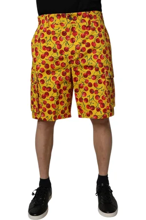Dolce & Gabbana Cherry Print Cotton Men Bermuda Shorts - IT48 | M