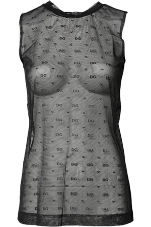 Dolce & Gabbana Black Nylon Logo Monogram Sleeveless Tank Top - IT2 | S