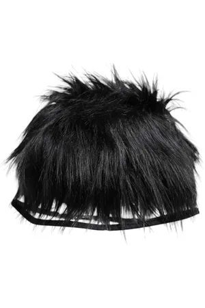 Dolce & Gabbana Black Faux Fur Bucket Hat - 57 cm|S
