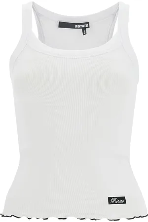 ROTATE Ribbed tank top with logo label - M