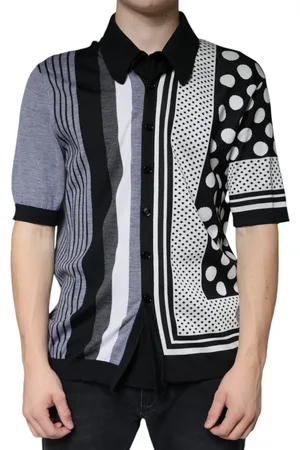 Dolce & Gabbana White Polka Dot Collared Polo T-shirt - IT52 | XL