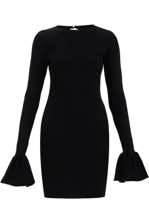 ROTATE Viscose mini dress with cutout on the back and ribbed knit - 38