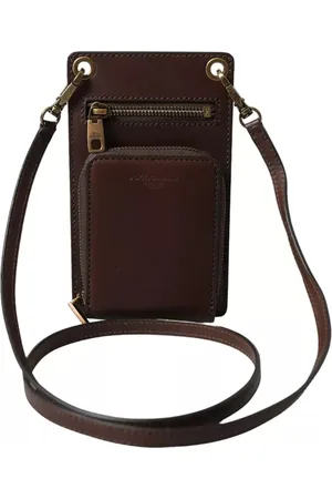 Dolce & Gabbana Calf Leather Zip Logo Shoulder Neck Strap Wallet