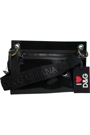Dolce & Gabbana Black PVC Leather Pouch Shoulder Strap Bag