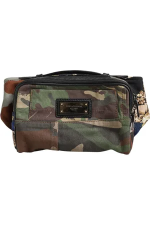 Dolce & Gabbana Multicolor Camouflage Patchwork Logo Waist Fanny Pack Bag