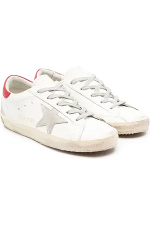 Golden Goose SUPER-STAR LEATHER UPPER AND HEEL SUEDE STAR AND SPUR - 30 WHITE/ICE/RED