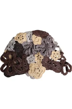 Dolce & Gabbana Floral Silk Crochet Beanie Hat