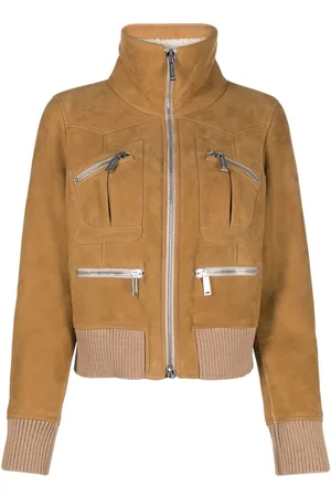 Dsquared2 Ribbed-detail zipped-up bomber jacket - 40