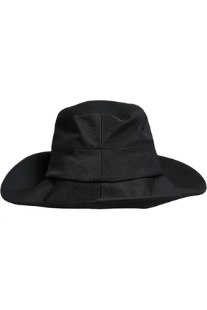 Dolce & Gabbana Black Cotton Wide Brim Fedora Hat - 57 cm|S
