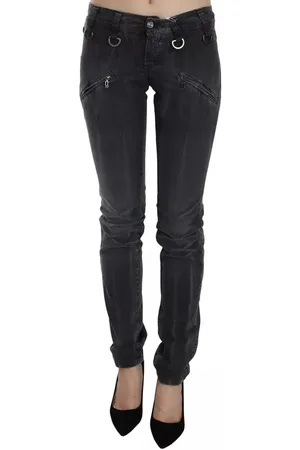John Galliano Grey Washed Low Waist Zipper Side Skinny Denim Jeans - W26