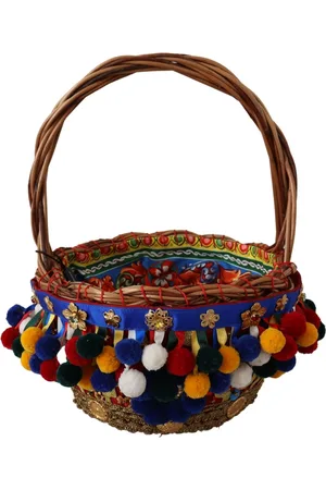 Dolce & Gabbana Embellished Wicker Tote