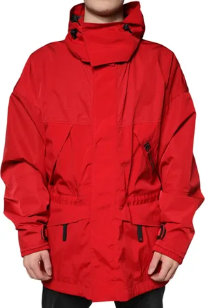 Dolce & Gabbana Nylon Hooded Men Full Zip Parka Jacket - IT58 | 3XL