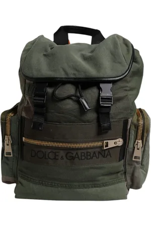 Dolce & Gabbana Military Green Patchwork Travel Backpack Bag