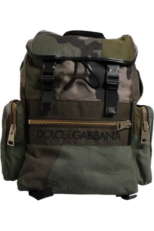 Dolce & Gabbana Military Green Patchwork Travel Backpack Bag