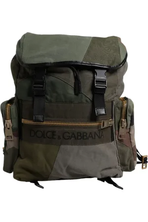 Dolce & Gabbana Military Green Patchwork Travel Backpack Bag