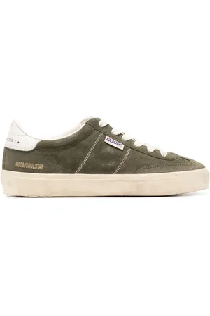 Golden Goose SOUL-STAR SUEDE UPPER HF LEATHER TONGUE LEATHER HEEL - 38 OLIVE GREEN/WHITE/MILK