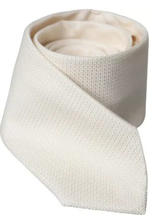 Dolce & Gabbana Off Patterned Silk Classic Adjustable Tie