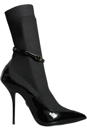 Dolce & Gabbana Leather Stilettos Booties Socks Shoes - EU39/US8