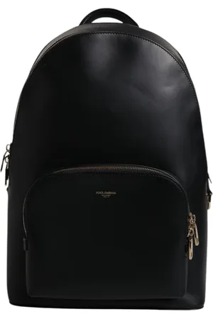 Dolce & Gabbana Black DG Leather Logo Print Travel Back Pack Bag