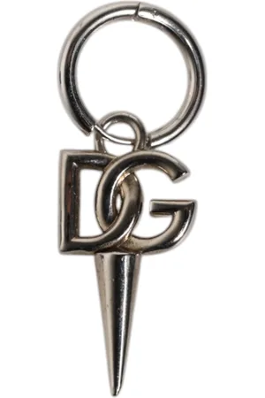 Dolce & Gabbana Silver Brass DG Logo Metal Ring Holder Keychain Keyring