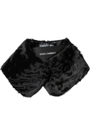 Dolce & Gabbana Lamb Fur Collar Women Neck Wrap Scarf