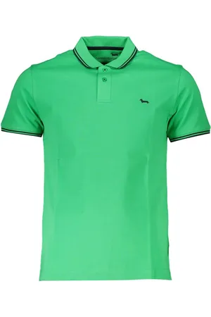 HARMONT&BLAINE Chic Green Cotton Polo with Contrast Detailing - S