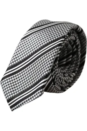 Dolce & Gabbana White Stripes Silk Adjustable Tie