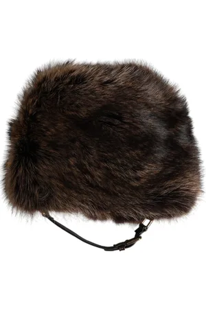 Dolce & Gabbana Brown Fur Women Bucket Hat - 57 cm|S