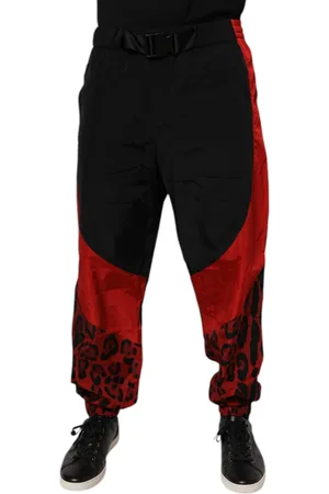 Dolce & Gabbana Red Leopard Jogger Sweatpants Pants - IT48 | M