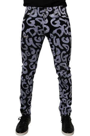 Dolce & Gabbana Black Logo Monogram Cotton Skinny Denim Jeans - IT48 | M