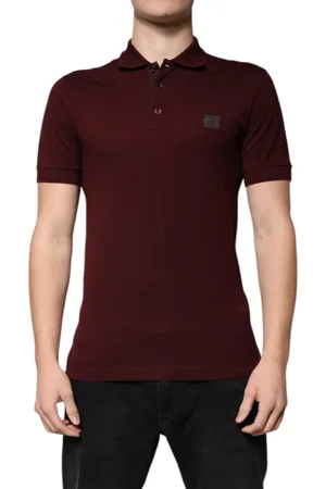 Dolce & Gabbana Maroon Collared Short Sleeves Polo T-shirt - IT44 | XS