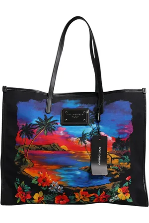 Dolce & Gabbana Multicolor Graphic Printed Top Handle Shopping Tote Bag