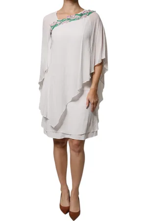 BLUMARINE Floral Embroidery Viscose Chiffon Shift Dress - IT44 | L