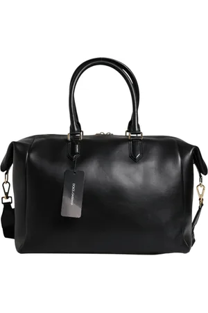 Dolce & Gabbana Black Calfskin Leather Hand Shoulder Duffle Bag