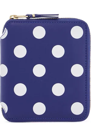 Comme des Garçons Leather wallet with polka dots and zip - OS