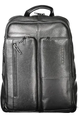 Piquadro Black Leather Men Backpack