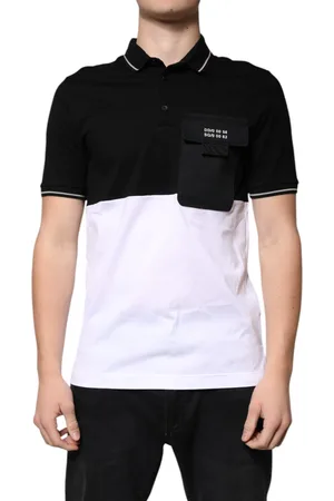 Dolce & Gabbana White Cotton Short Sleeves Polo T-shirt - IT48 | M