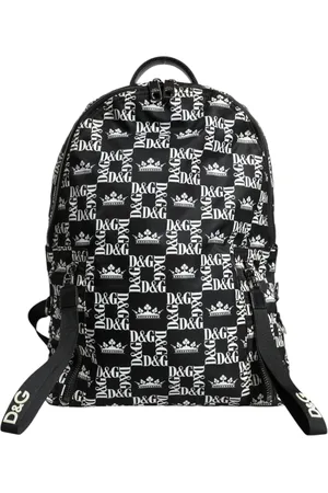 Dolce & Gabbana White DG Crown Logo Nylon Backpack Bag