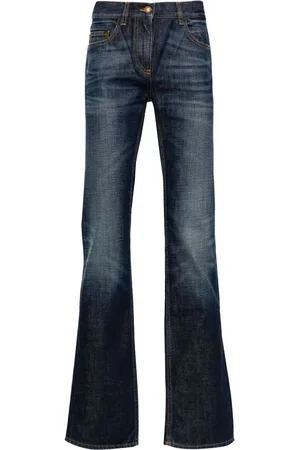 Palm Angels Logo-embroidered straight-leg jeans - 26