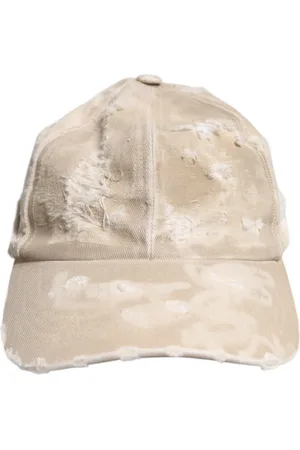 Dolce & Gabbana Beige Tattered Cotton 6 Panels Baseball Cap - 58 cm|M