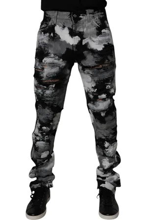 Dolce & Gabbana Camouflage Tattered Skinny Denim Jeans - IT48 | M