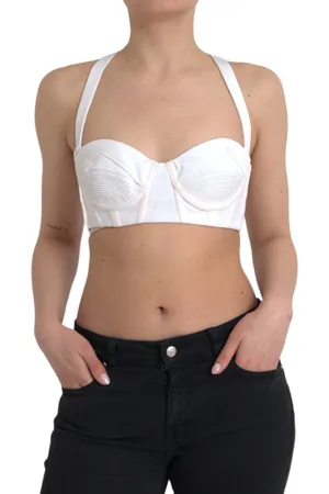 VERSACE Viscose Bustier Sleeveless Cropped Top - IT42|M