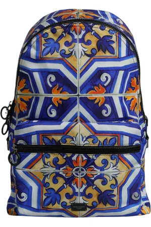 Dolce & Gabbana Multicolor Majolica Print Nylon Travel Backpack Bag