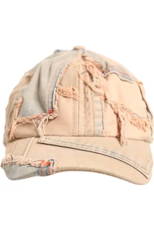 Dolce & Gabbana Beige Tattered Cotton 6 Panels Baseball Cap - 58 cm|M