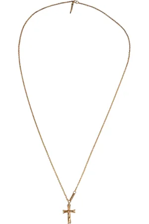 Dolce & Gabbana Gold Tone Brass Chain Religious Cross Pendant Necklace