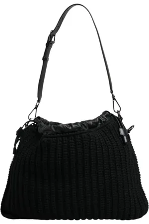 Dolce & Gabbana Cashmere Knitted Leather Shoulder Bag