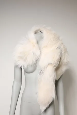 Dolce & Gabbana Fox Fur Neck Wrap Warmer Winter Scarf