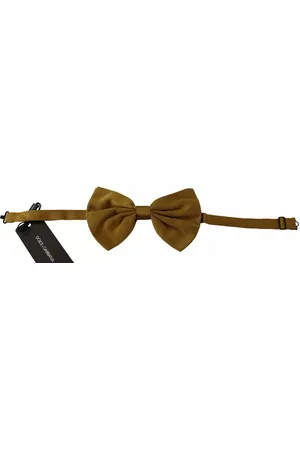 Dolce & Gabbana Mustard 100% Silk Butterfly Bow Tie Men