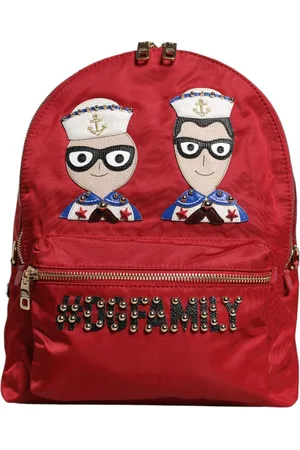 Dolce & Gabbana Red #DGFAMILY VULCANO Embellishment Backpack Bag