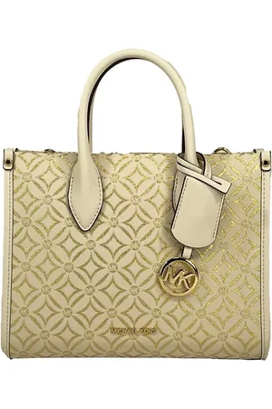 Michael Kors Mirella Small Top Zip Crossbody Tote Bag Creme
